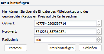 RIA Map Klient Dialog Kreis hinzuf&uuml;gen