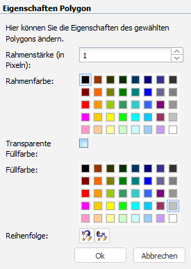 RIA Map Klient Dialog Eigenschaften Polygon