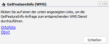 RIA Map Klient Dialog GetFeatureInfo (WMS)